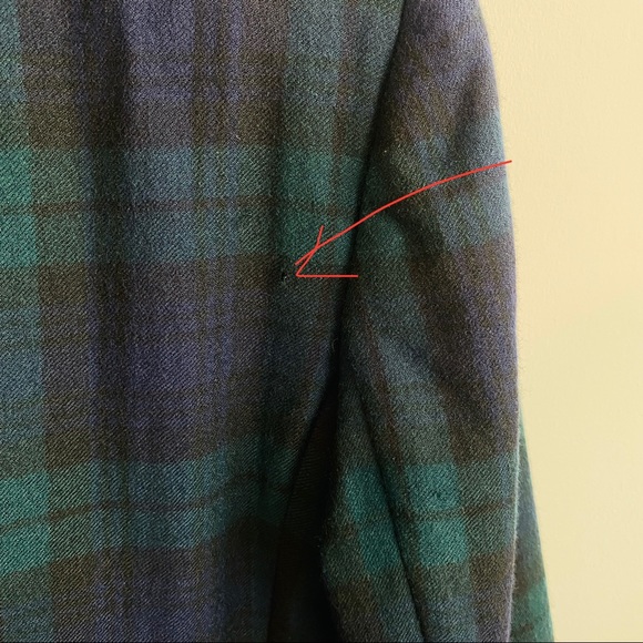 Vintage Forest Green, Navy Blue, with Black Plaid Check Single Breasted Blazer - Picture 10 of 10